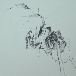Eisenerz / Tuschezeichnung 40x40