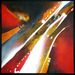 Gisela Haugeneder         Auftakt   3-teilig      Acryl auf Leinen  100x100