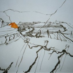 Tuschezeichnung / Wachau St. Michall